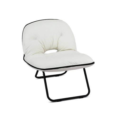 Artiss Foldable Chair 2-In-1 Armchair Lounge Chair Portable White