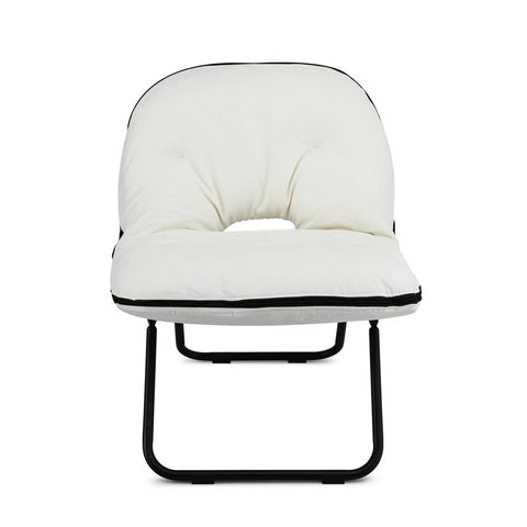 Artiss Foldable Chair 2-In-1 Armchair Lounge Chair Portable White