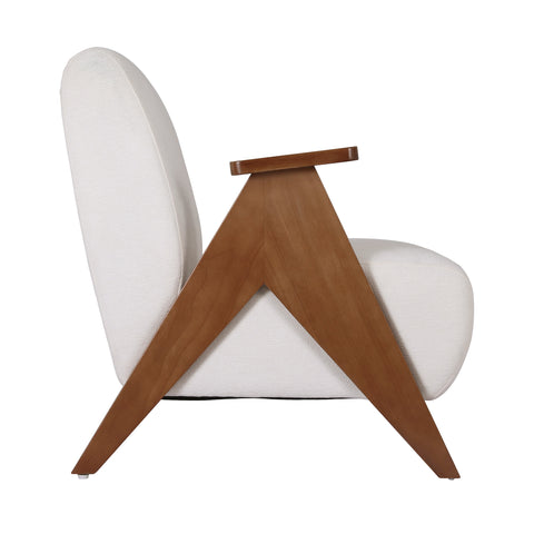 Artiss Armchair Accent Chair Sturdy Upholstered Solid Wood Chenille Fabric White