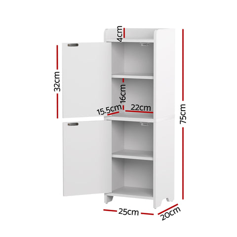 Artiss Bathroom Storage Cabinet 2-Tier Slim Toilet Organizer Adjustable White