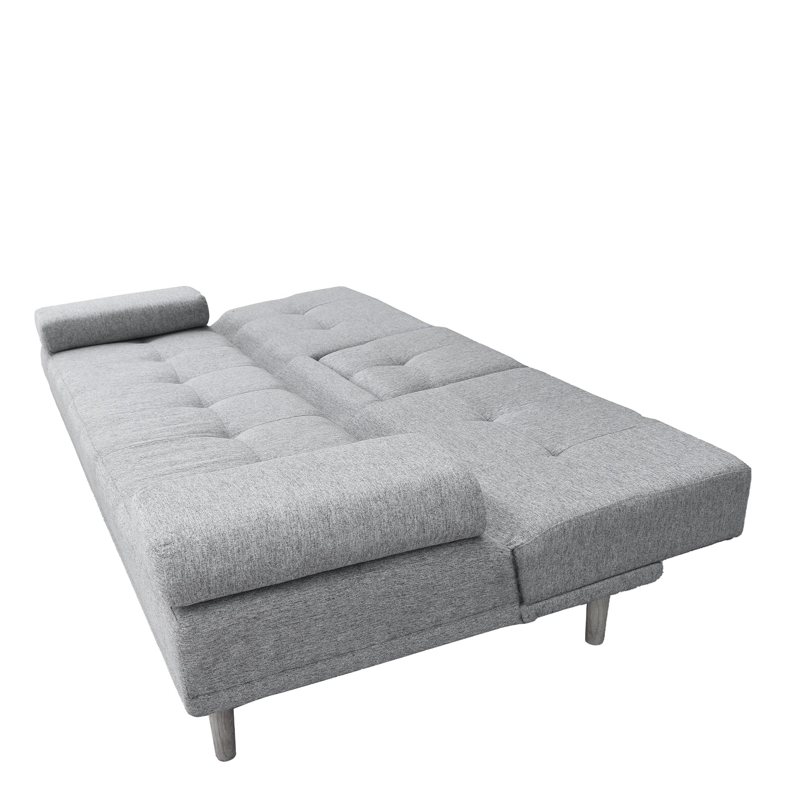 Casa Decor Mendoza 2 in 1 Sofa Bed Couch Grey Pull Down Cupholder 3 Seats Futon Chez Guru
