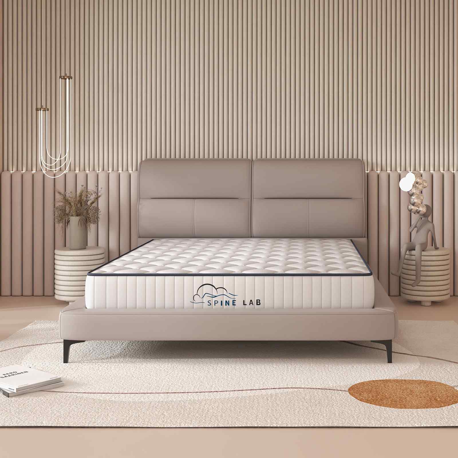 Spine-Lab Mattress 5 Zone 21cm Medium Firm Foam Bonnell Spring - King Single - White Chez Guru