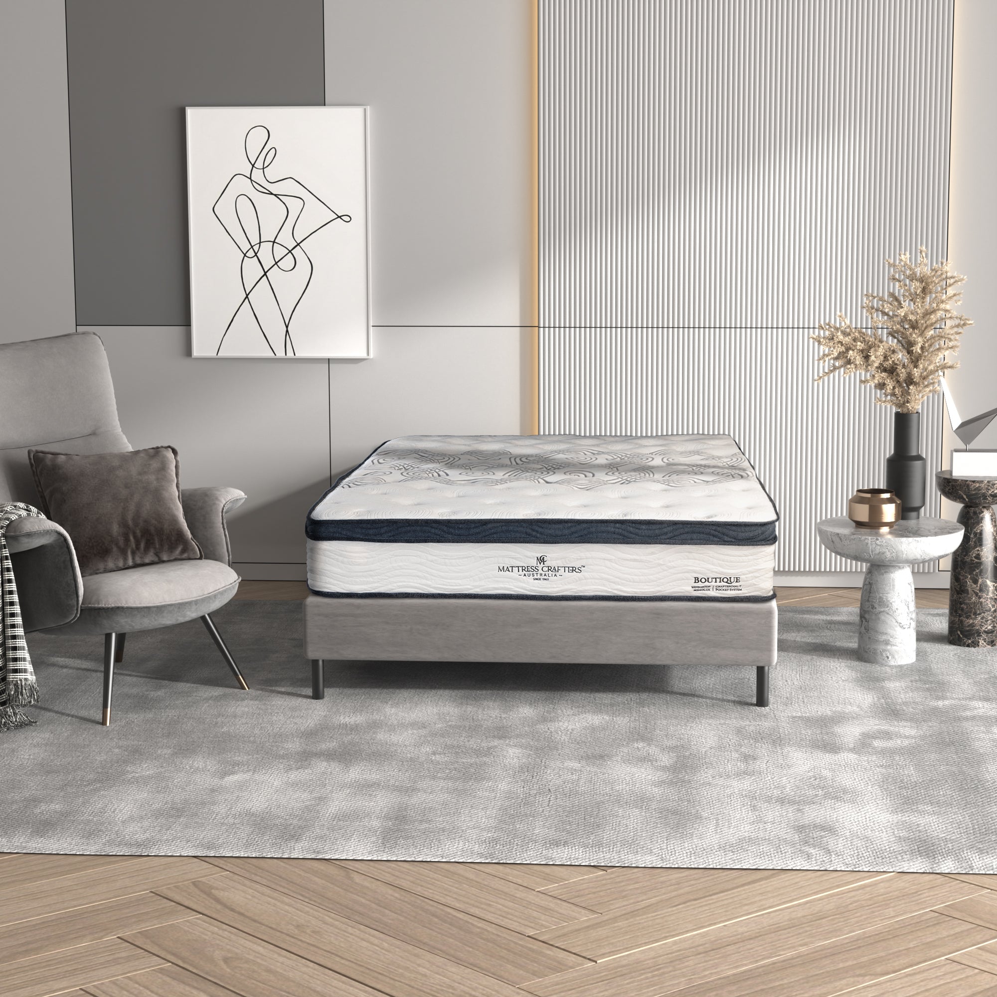 Boutique Double Mattress 7 zone Pocket Spring Memory Foam Chez Guru