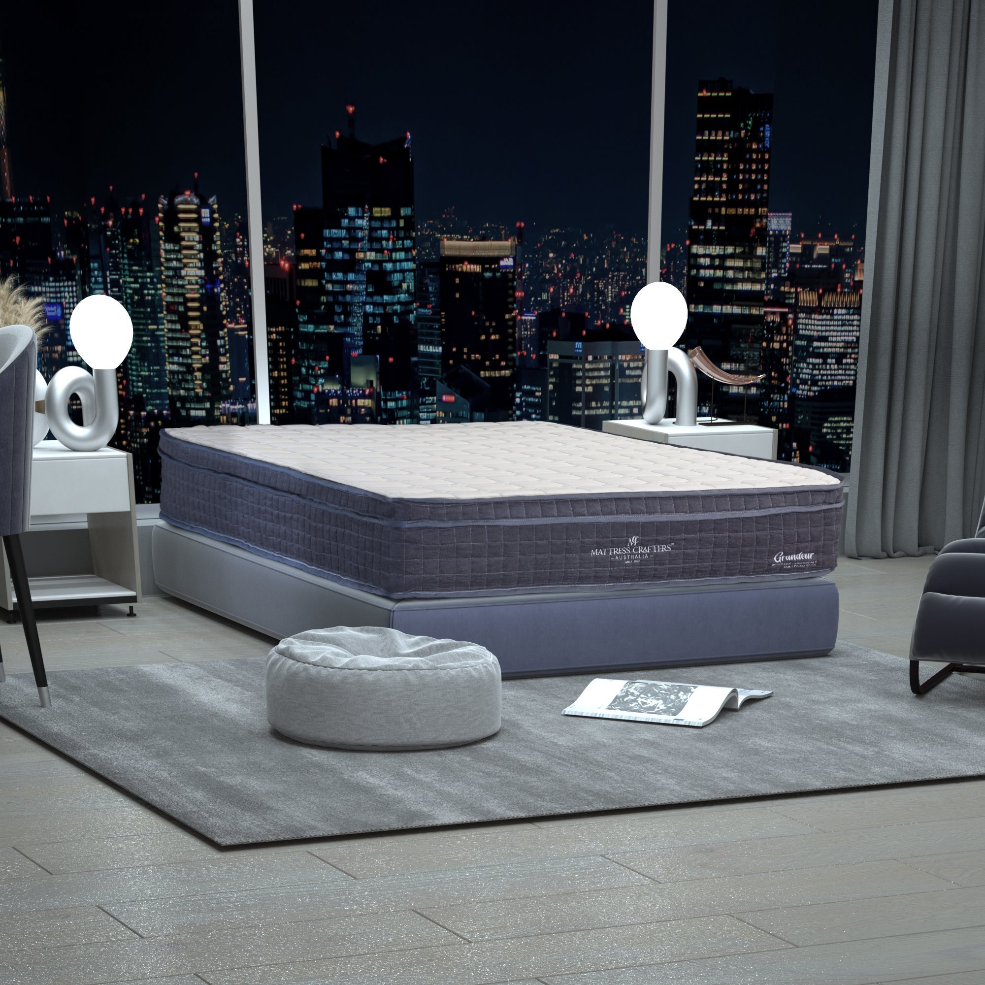Grandeur King Single Mattress Latex Foam 7 Zone Pocket Spring Chez Guru