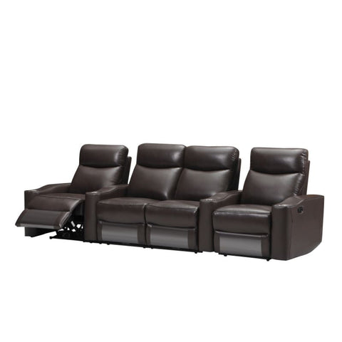Chicago 4 Seat Home Theatre Lounge with all Electric Recliners & 4 Cup Holders Chez Guru