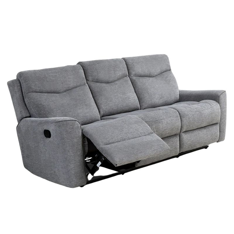 Fabric Motion Recliner Sofa Set Cosmic Light Gray Manual 3+2 Seater Chez Guru