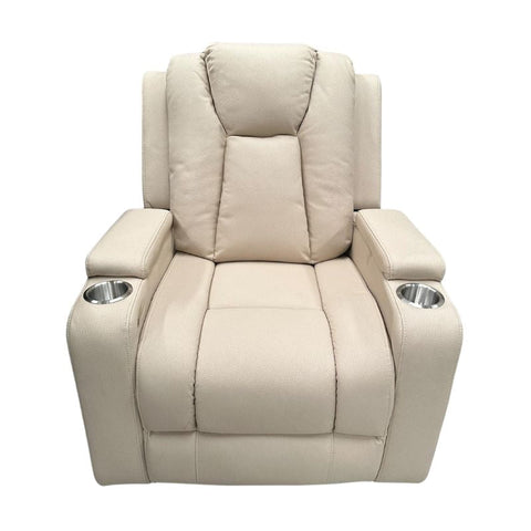 Theatre Electric Recliner Sofa Buckskin Fabric Single Latte Chez Guru