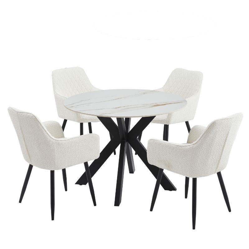 Tracey Round Marble Stone Dining Table Chez Guru