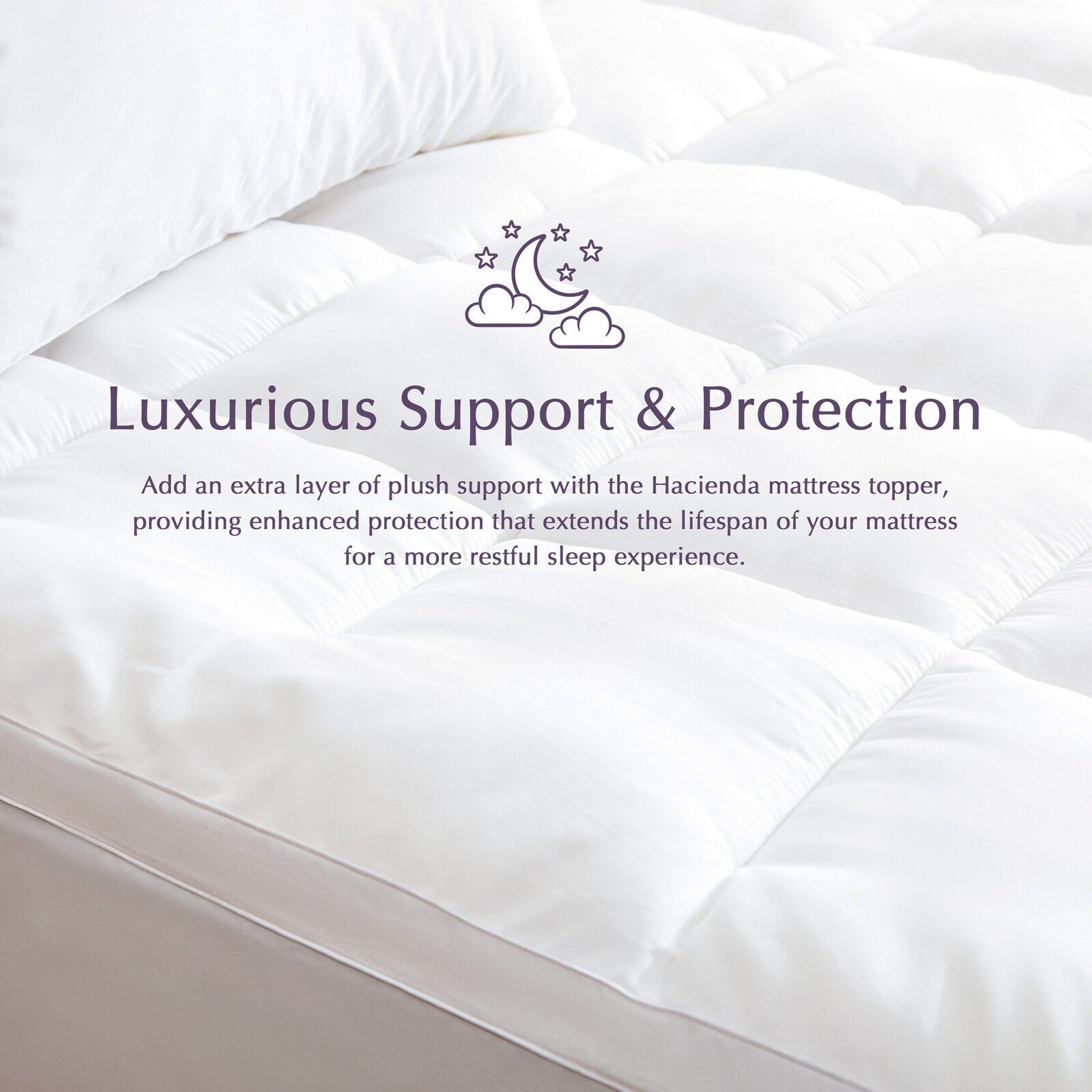 Hypoallergenic, Antibacterial w/ 100% Microfiber filling Mattress Topper - QUEEN Chez Guru