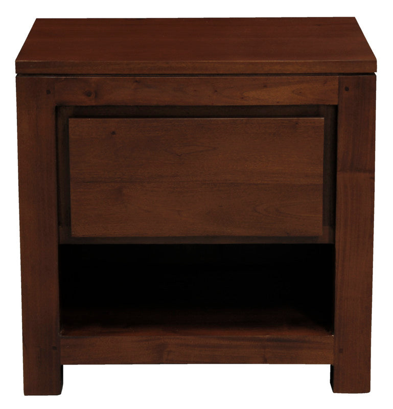 Amsterdam Solid Mahogany Timber 1 Drawer Bedside Table (Mahogany) Chez Guru