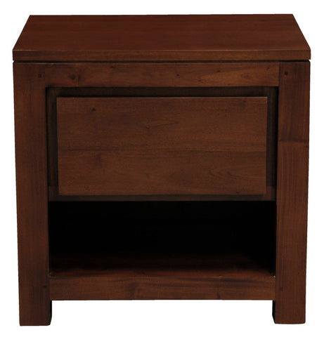 Amsterdam Solid Mahogany Timber 1 Drawer Bedside Table (Mahogany) Chez Guru