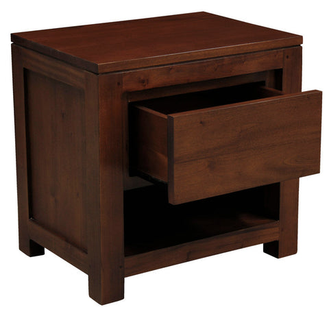 Amsterdam Solid Mahogany Timber 1 Drawer Bedside Table (Mahogany) Chez Guru