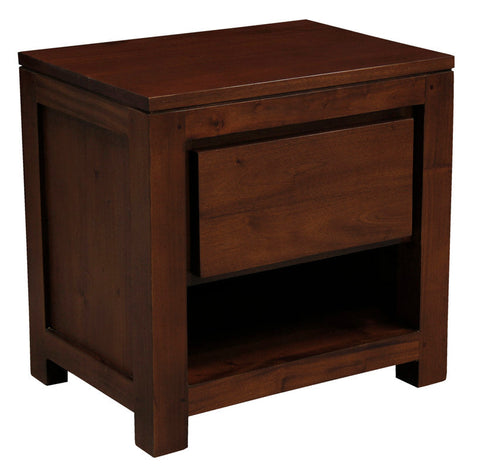 Amsterdam Solid Mahogany Timber 1 Drawer Bedside Table (Mahogany) Chez Guru