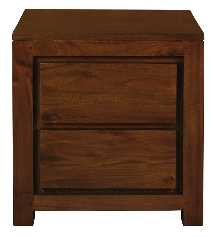 Amsterdam 2 Drawer Bedside Table (Mahogany) Chez Guru
