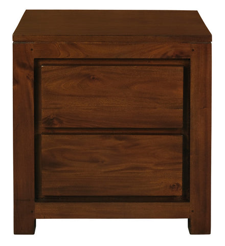 Amsterdam 2 Drawer Bedside Table (Mahogany) Chez Guru
