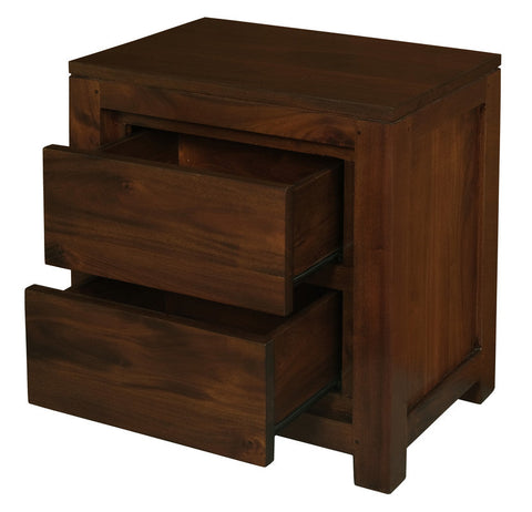 Amsterdam 2 Drawer Bedside Table (Mahogany) Chez Guru