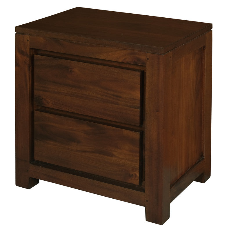 Amsterdam 2 Drawer Bedside Table (Mahogany) Chez Guru