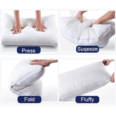 2xKing Quality Pillows Cotton Hotel Adjustable Home Pillows Down Alternative Pillows Chez Guru