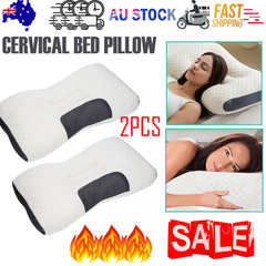 2 pcs Pain Relief Ergonomic Pillow Adjustable Contour Orthopedic Cervical Bed Pillow Chez Guru
