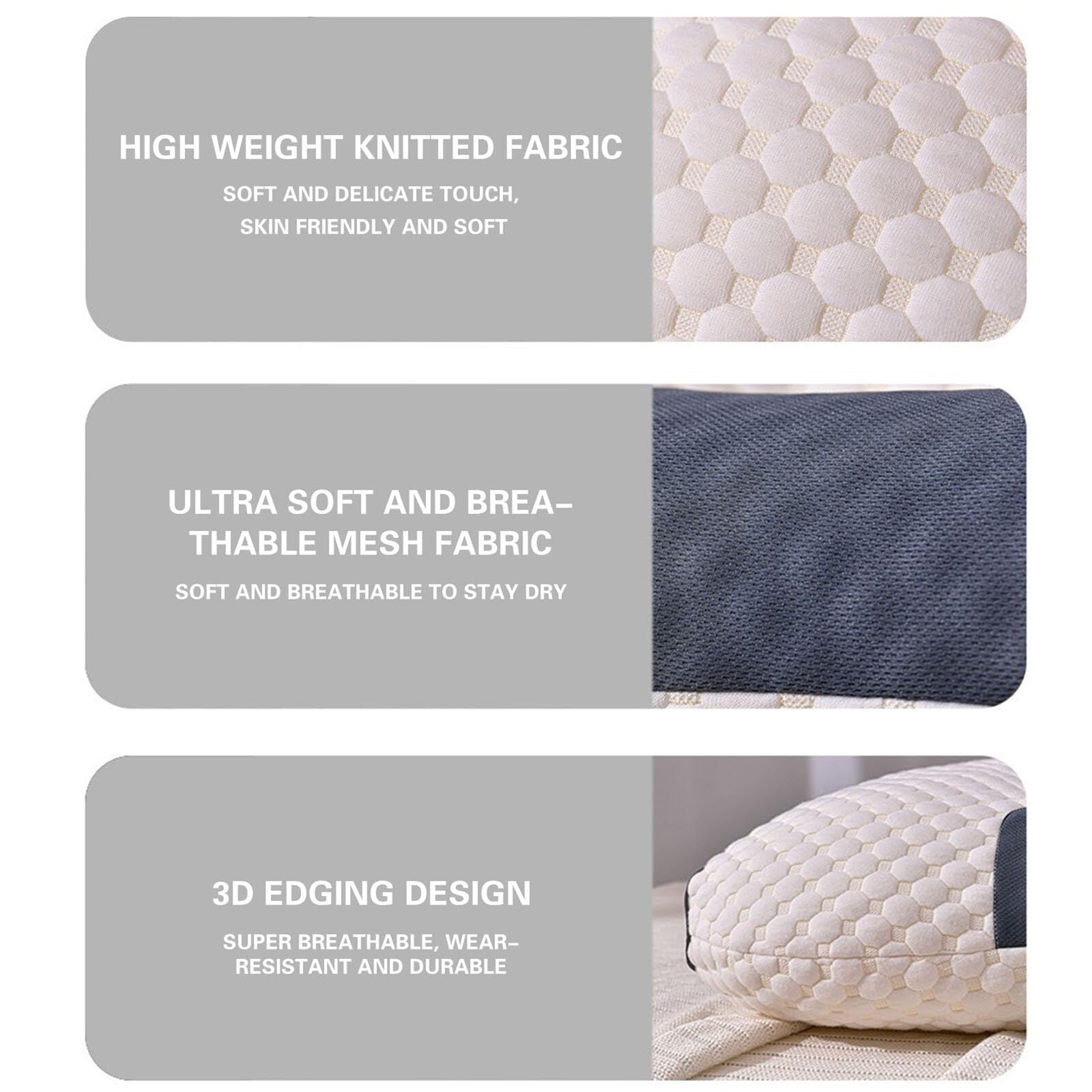 2 pcs Pain Relief Ergonomic Pillow Adjustable Contour Orthopedic Cervical Bed Pillow Chez Guru