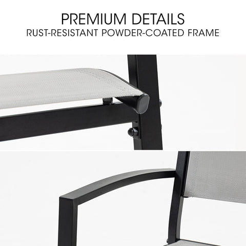 Fortia 5pc Outdoor Dining Furniture Set, 90 x 90cm Table and Chairs Setting for Outside