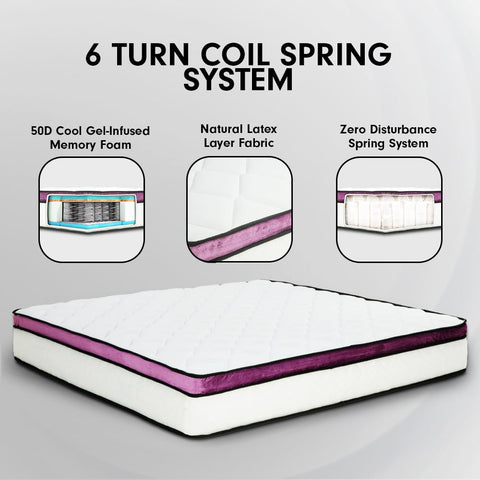 Laura Hill King Mattress Visco Cool Gel Infused Memory Foam Euro Top Pocket Spring 30cm Chez Guru