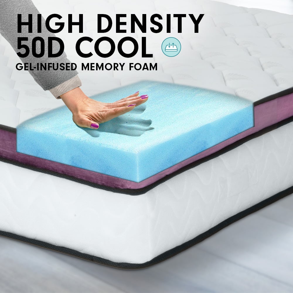Laura Hill King Mattress Visco Cool Gel Infused Memory Foam Euro Top Pocket Spring 30cm Chez Guru