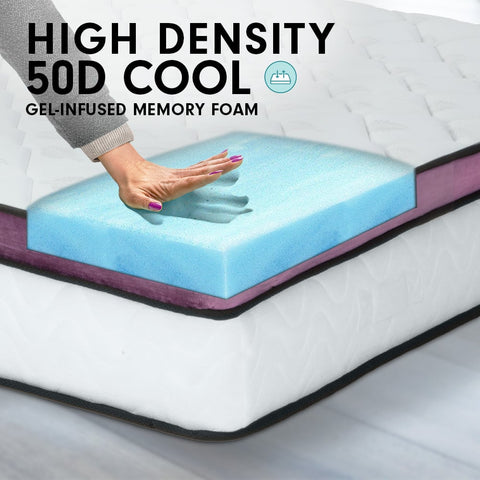 Laura Hill King Mattress Visco Cool Gel Infused Memory Foam Euro Top Pocket Spring 30cm Chez Guru