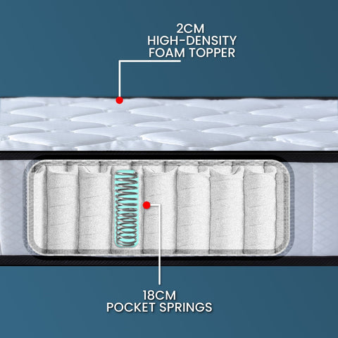 Laura Hill King Single Size Mattress Pocket Spring High Density Foam For Bed Chez Guru