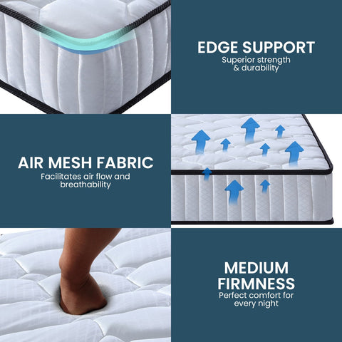 Laura Hill King Single Size Mattress Pocket Spring High Density Foam For Bed Chez Guru
