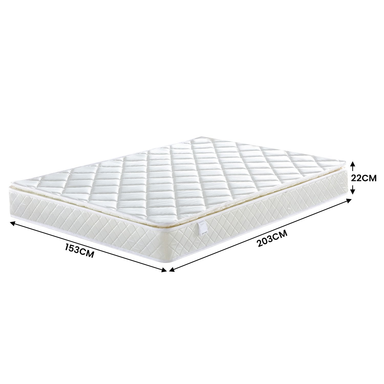 Laura Hill Mattress Queen Size Pillow Top Pocket Spring High Density Foam 22cm Chez Guru