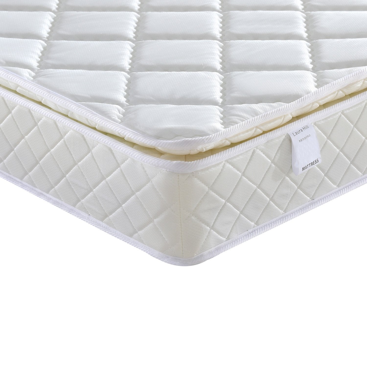 Laura Hill Mattress Queen Size Pillow Top Pocket Spring High Density Foam 22cm Chez Guru