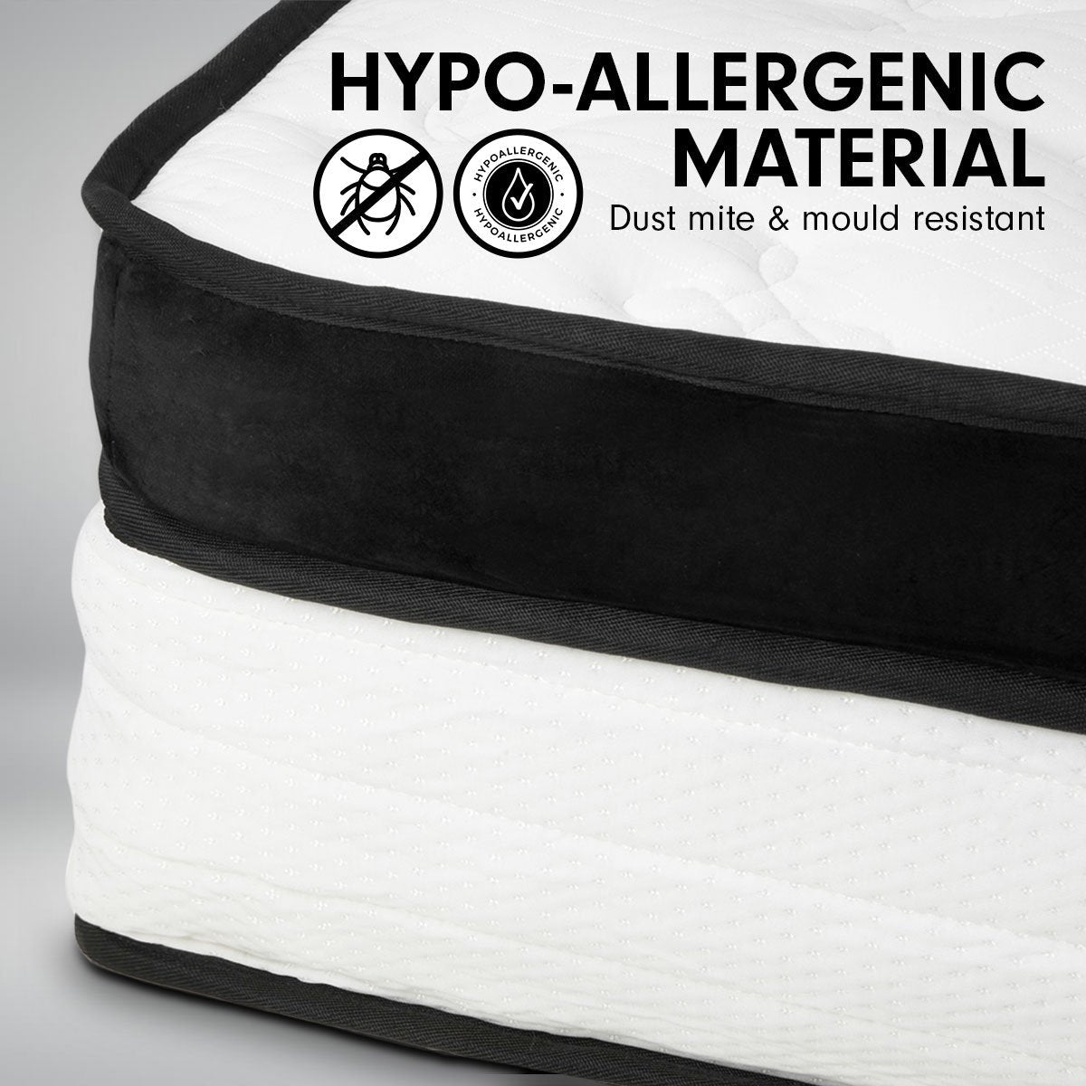 Laura Hill  Double Mattress Bed Size Euro Top 5 Zone Spring Foam 32cm Bedding Pocket Chez Guru