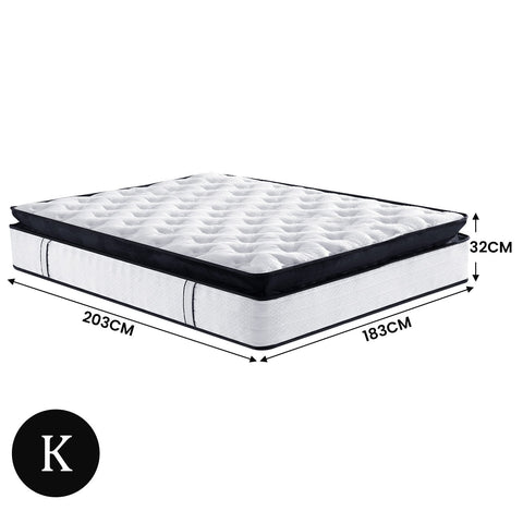 Laura Hill King Mattress Bed Size Euro Top 5 Zone Spring Foam 32cm Bedding Pocket Chez Guru