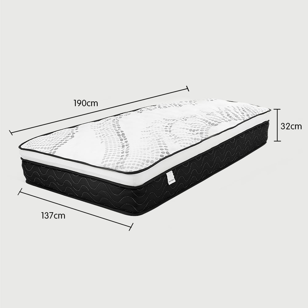 Laura Hill Double Mattress Bed Size Euro Top Topper 5 Zone Spring Foam 32cm Chez Guru