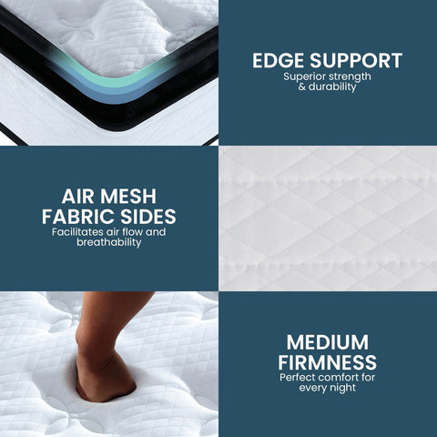 Laura Hill King Single Mattress Bed Size Euro Top 5 Zone Spring Foam 32cm Chez Guru