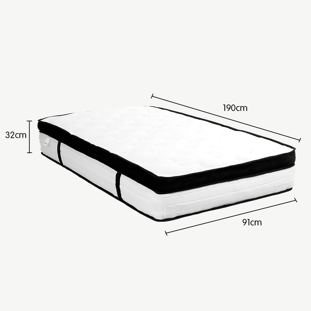 Laura Hill Single Mattress Bed Size Euro Top 5 Zone Spring Foam 32cm Chez Guru