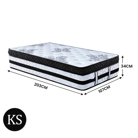 Laura Hill King Single Mattress Bed Size Euro Top 5 Zone Spring Foam 34cm Chez Guru