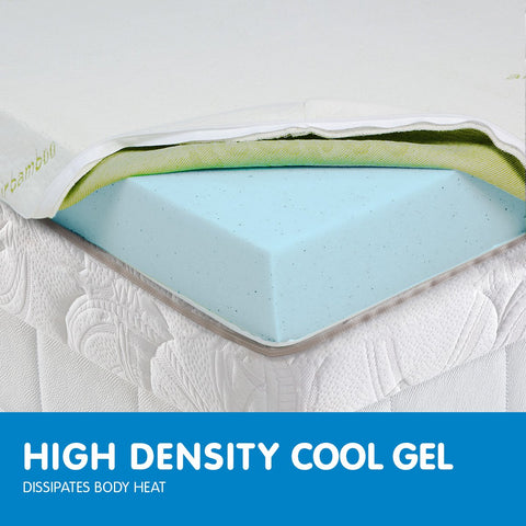 Laura Hill Cool Gel Memory Foam Mattress Topper Bamboo Fabric Cover Double Chez Guru