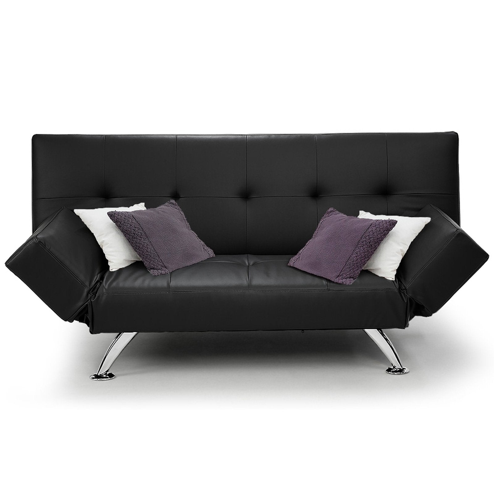 Sarantino Brooklyn Sofa Bed Faux Leather Lounge Couch Futon Furniture Adjustable Suite Bk Chez Guru