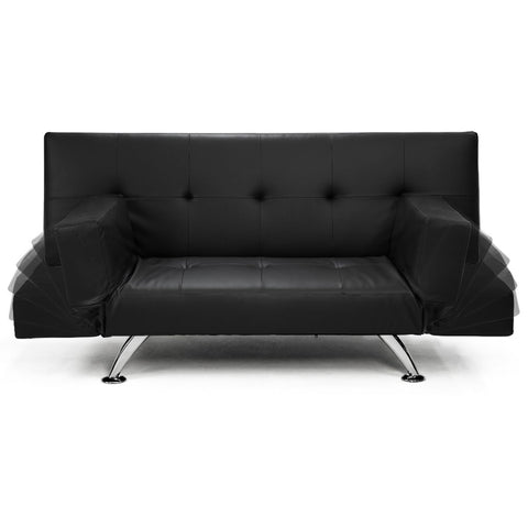 Sarantino Brooklyn Sofa Bed Faux Leather Lounge Couch Futon Furniture Adjustable Suite Bk Chez Guru
