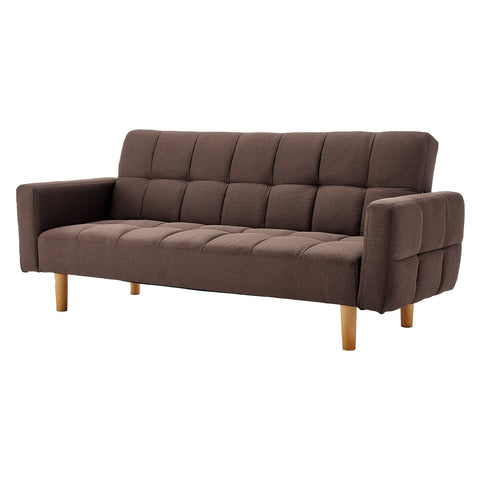 Sarantino 3-Seater Fabric Sofa Bed Futon - Brown Chez Guru