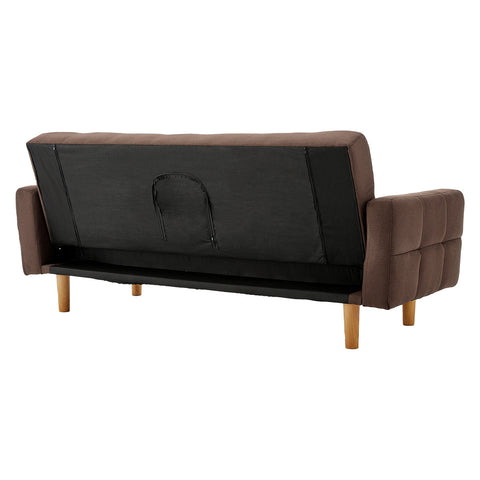 Sarantino 3-Seater Fabric Sofa Bed Futon - Brown Chez Guru