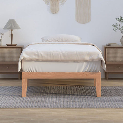 Single Size Warm Wooden Natural Bed Base Frame – King Single