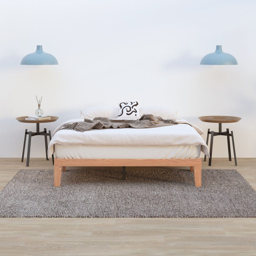 Warm Wooden Natural Bed Base Frame – Queen Chez Guru