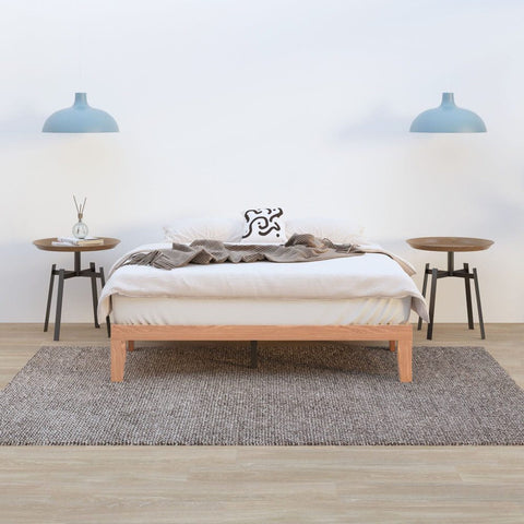 Warm Wooden Natural Bed Base Frame – Queen Chez Guru