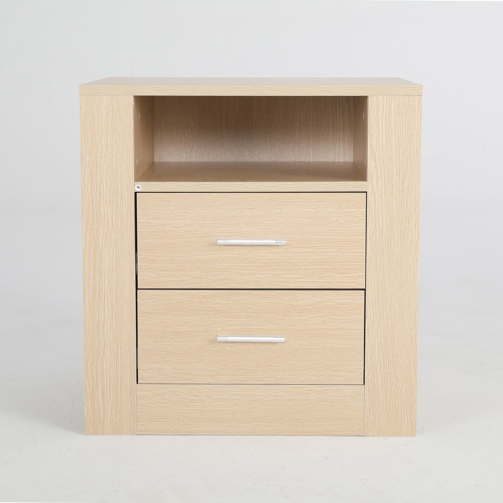 2X Bedside Table Side Storage Cabinet Nightstand Bedroom 2 Drawer 1 Shelf ZURI OAK Chez Guru