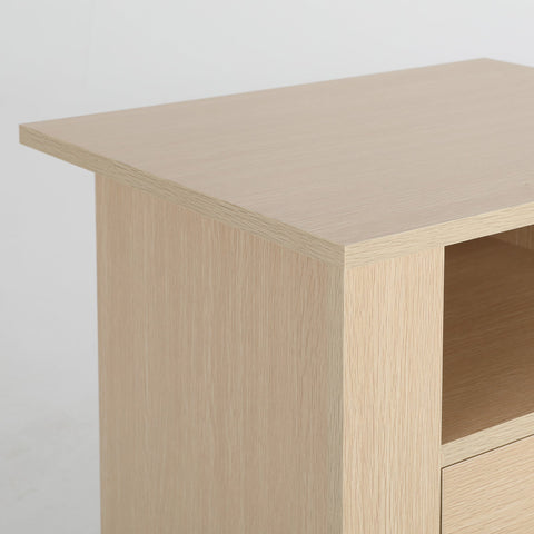 2X Bedside Table Side Storage Cabinet Nightstand Bedroom 2 Drawer 1 Shelf ZURI OAK Chez Guru