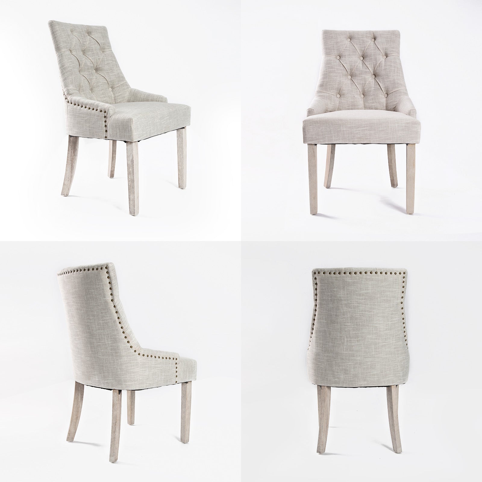 4X French Provincial Dining Chair Oak Leg AMOUR CREAM Chez Guru