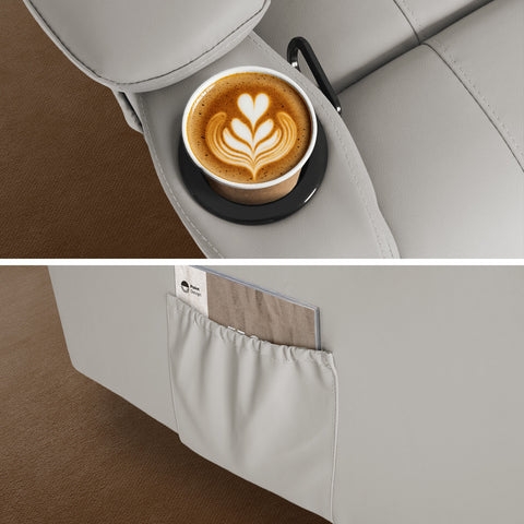 Home Recliner Chair - PU Leather Sofa Lounge Armchair DAKOTA GREY